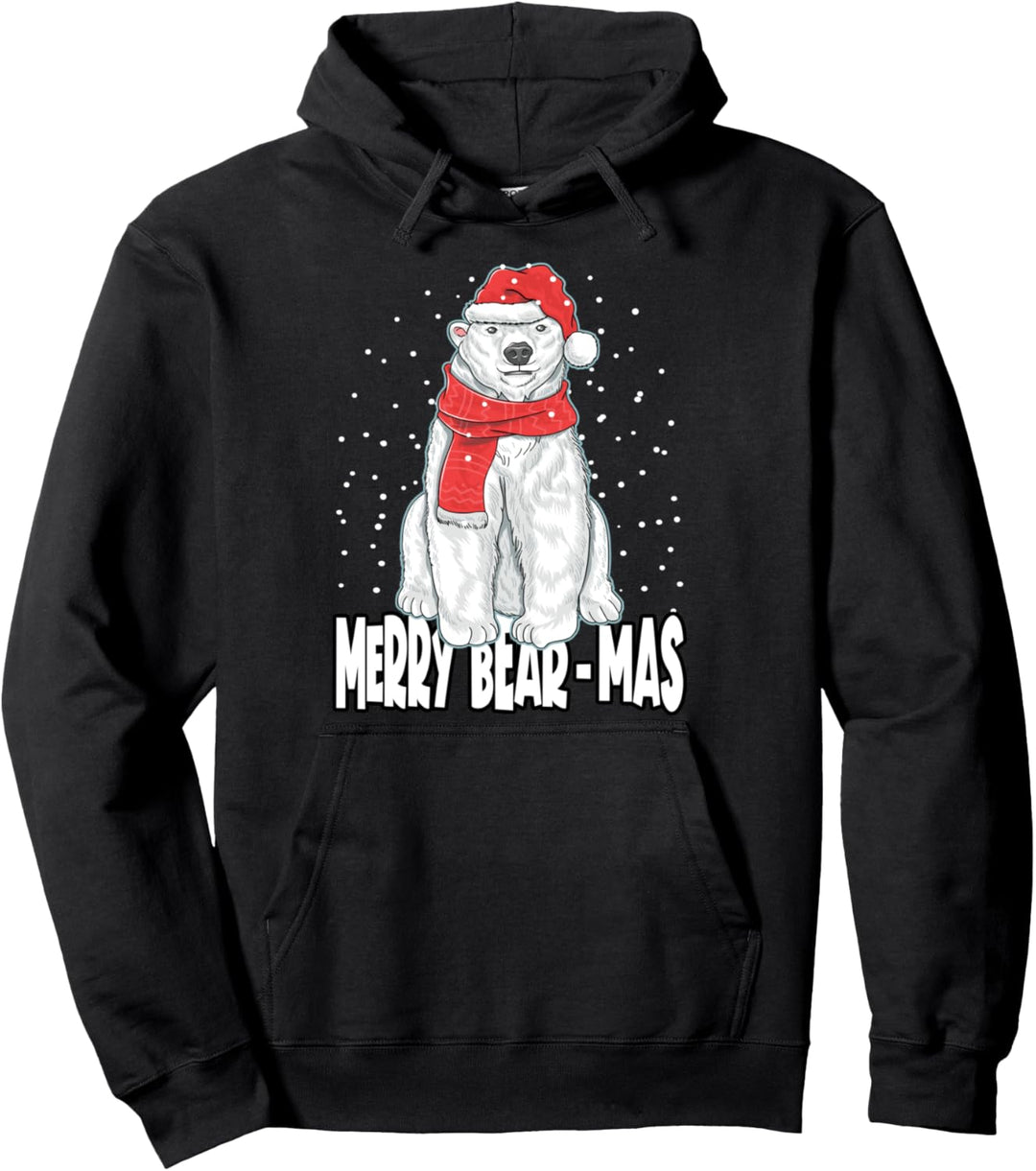 Merry Bear Mas - Weihnachts-Eisbär Pullover Hoodie