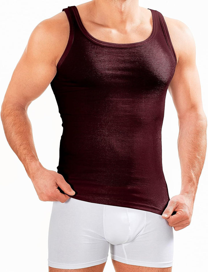 MERISH Herren Unterhemd 5er Pack Tank Top Feinripp Baumwolle 400 L 400e 5er Set Mehrfarbig, L 400e 5