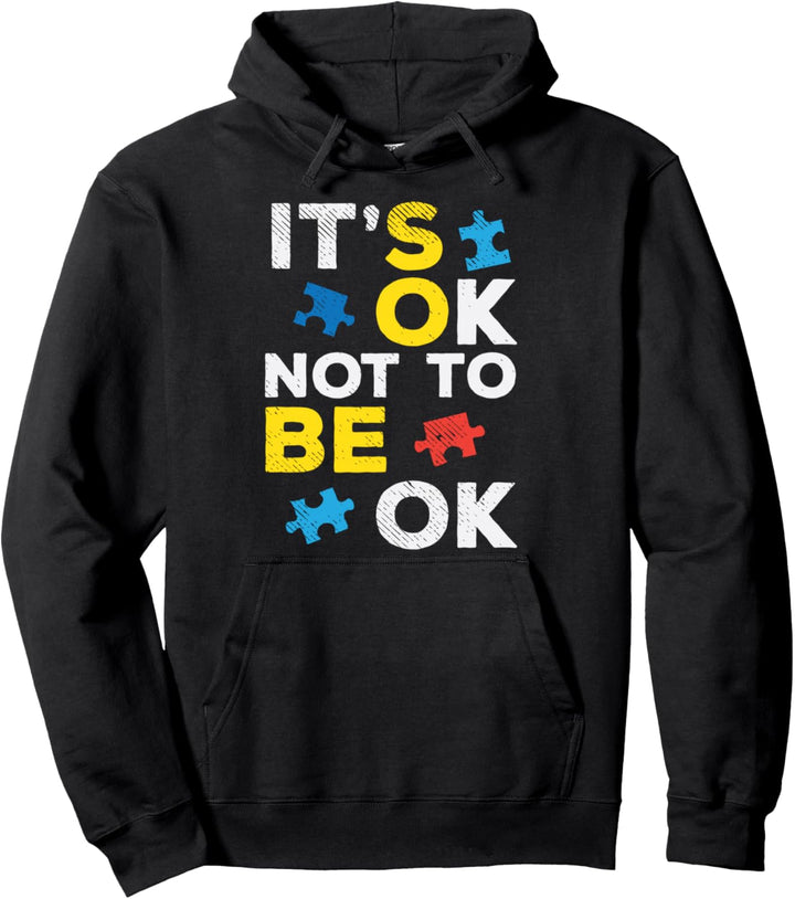 Its Ok Not To Be Ok Puzzle Autism Awareness Kids Boy Girl Pullover Hoodie
