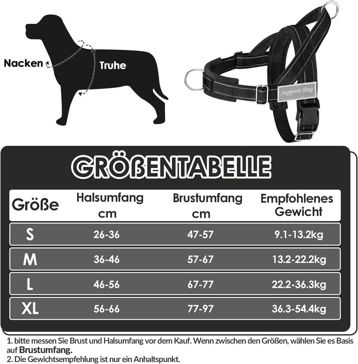 Eyein Hundegeschirr mit Leine für grosse mittelgrosse Hunde, Weich gepolsterter Brustgeschirr mit 2
