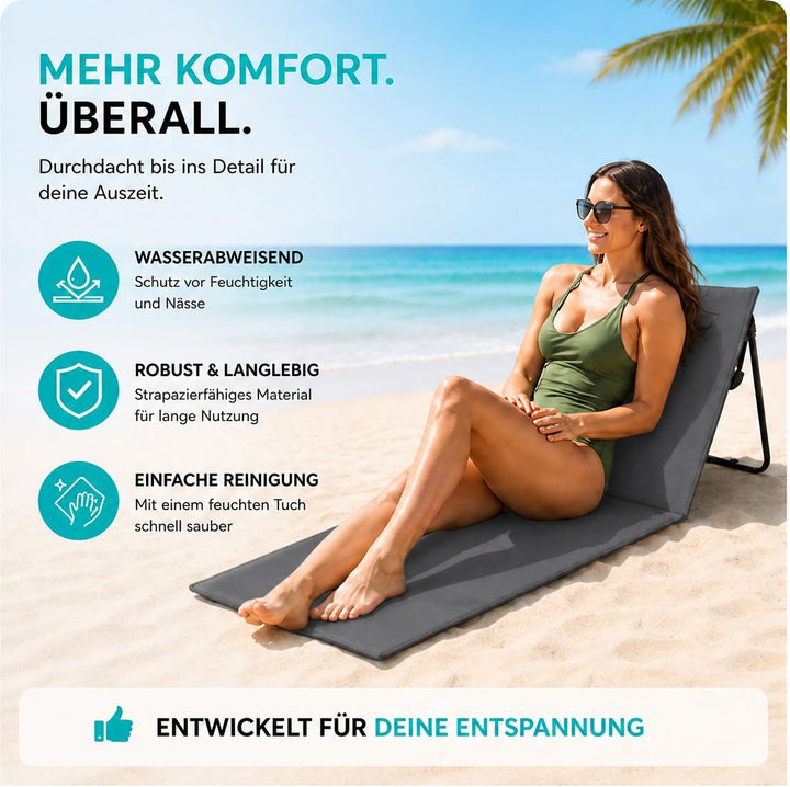 Intimo Living 2er Set Strandliegen mit stufenlos Verstellbarer Rückenlehne - Die Strandmatten gefüll