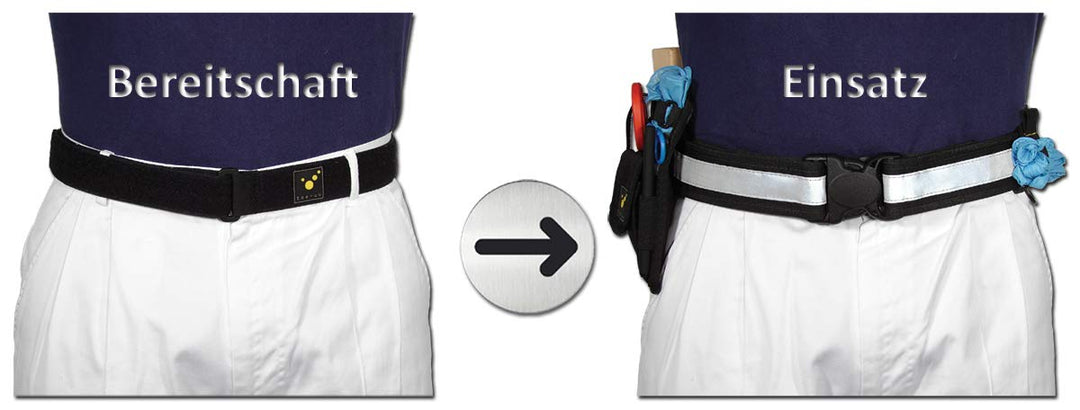 tee-uu QUICK Rettungsdienstkoppel (S-XXL) Komplett-Set: Obergürtel, Untergürtel, Beltkeeper-Set (XL)