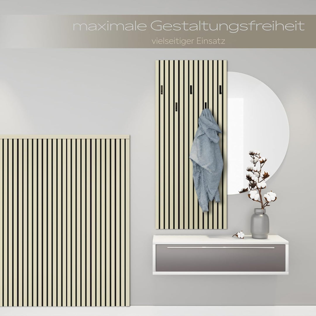 HEXIM Akustikpaneele 138,5x60cm Holz Comfort - flexible Holzpaneele Platten Lamellenwand MDF Wandpan