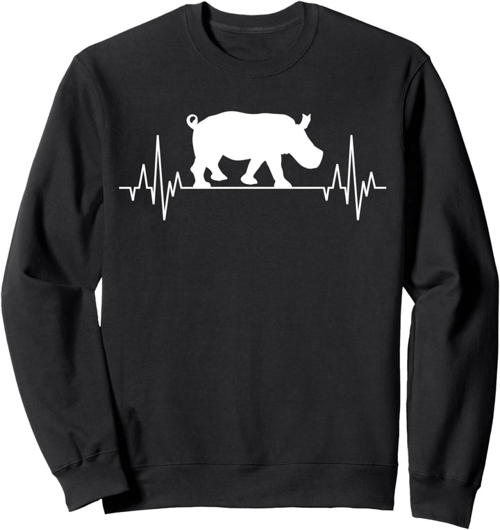 Nilpferd Flusspferd Afrika Wildtiere Tiermotiv Herzschlag Sweatshirt