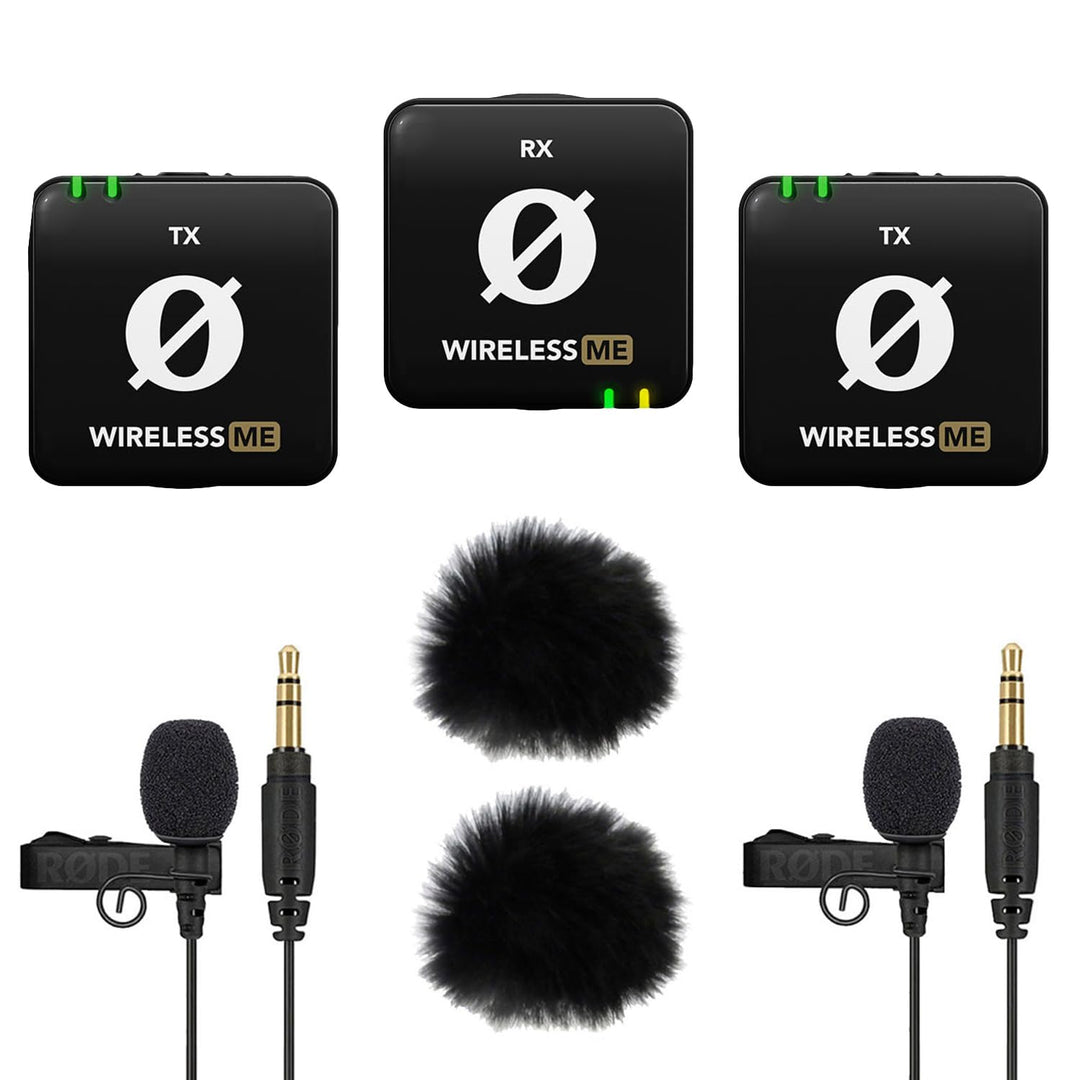 Rode Wireless ME Dual Mikrofon Funksystem + 2X Lavalier GO + 2X keepdrum Fell-Windschutz WIME Dual +