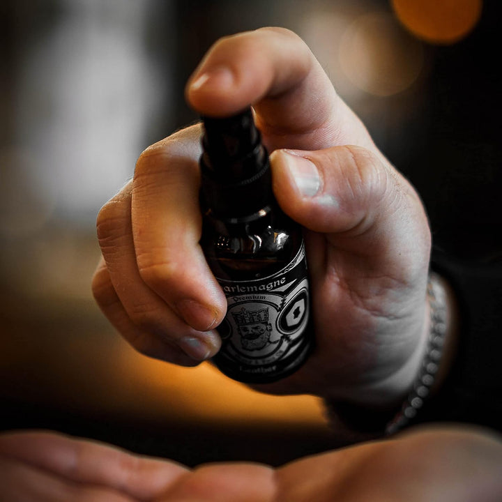 Charlemagne Bartöl 3er Set - 3 x 30ml, Vegan, Bartöl Limette Minze Duft - Natürliches Bartpflege Set