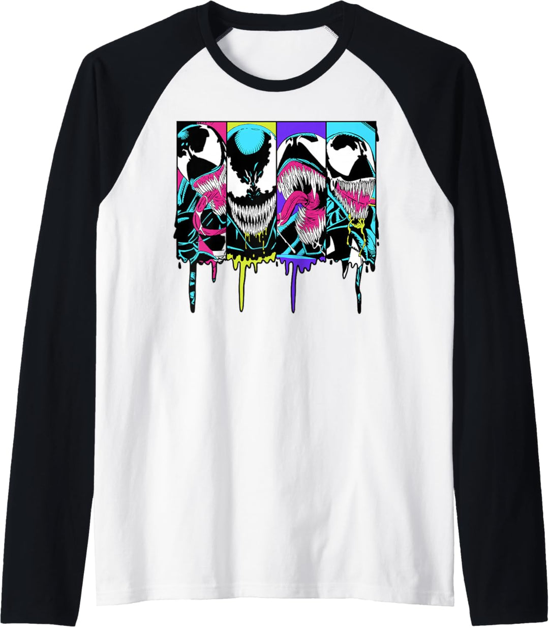 Marvel Venom Colorful Dripping Comic Panel Raglan