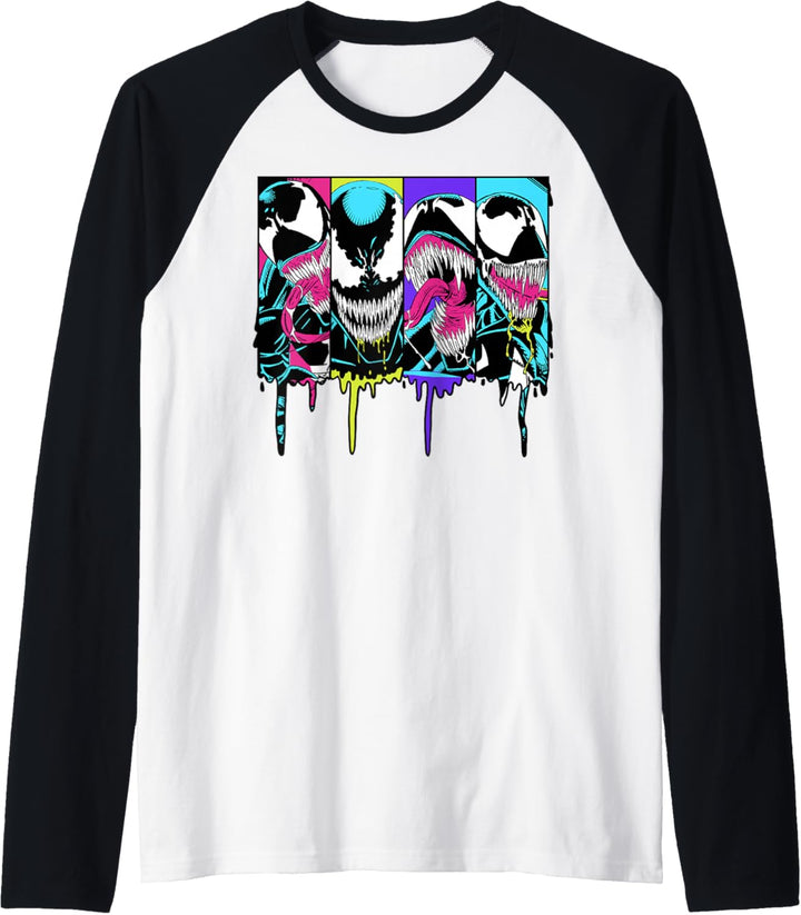 Marvel Venom Colorful Dripping Comic Panel Raglan