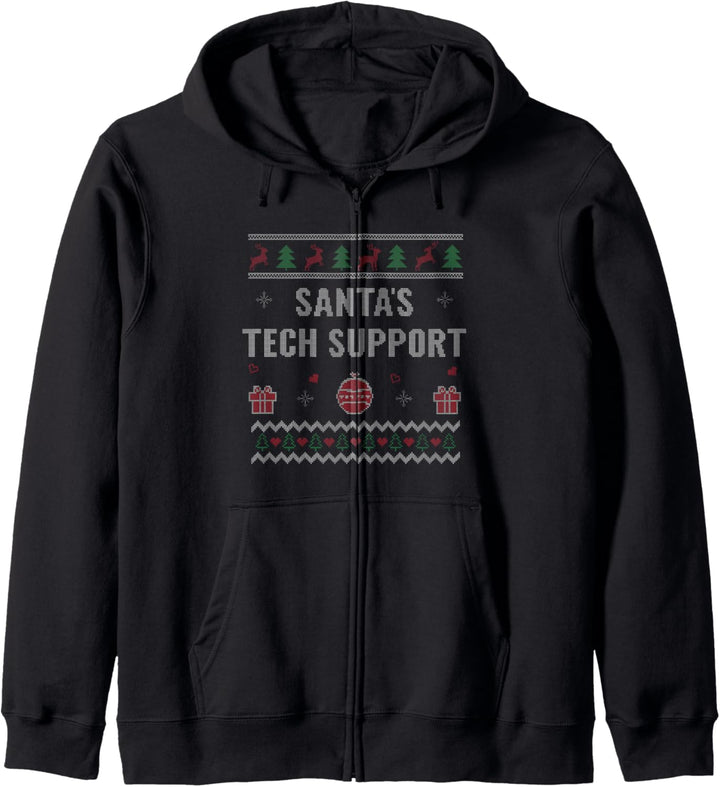 Tech Support Ugly Christmas Lustiger Computer IT Nerd Xmas Kapuzenjacke
