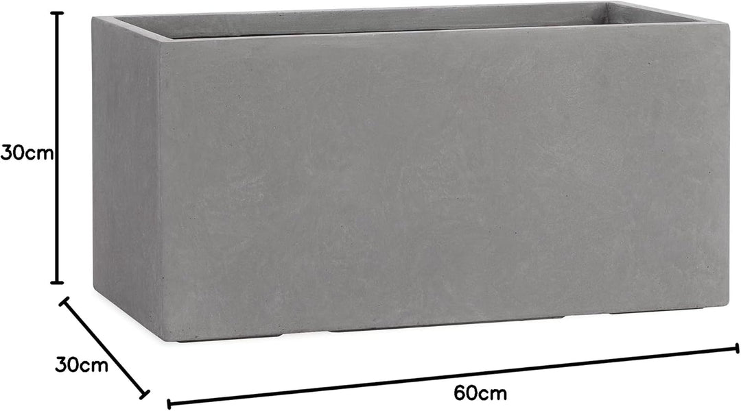 Pflanzwerk® Pflanzkübel TUB Grau 30x60x30cm *Frostbeständiger Blumenkübel* *UV-Schutz* *Qualitätswar