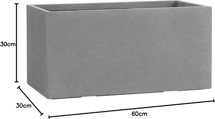 Pflanzwerk® Pflanzkübel TUB Grau 30x60x30cm *Frostbeständiger Blumenkübel* *UV-Schutz* *Qualitätswar
