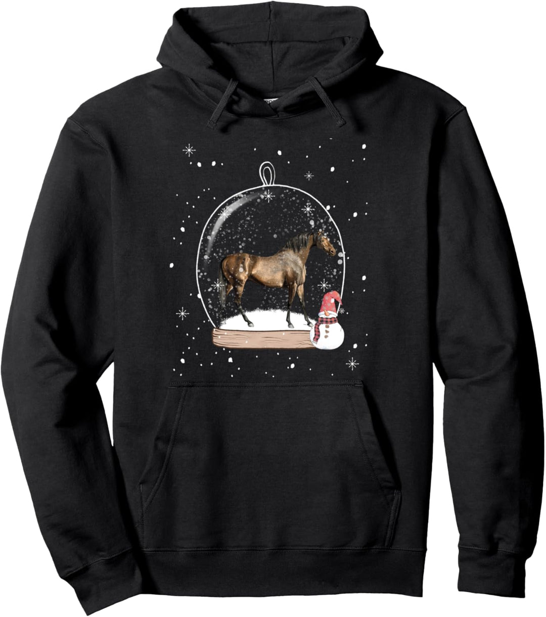 Weihnachten Pferd Schneekugel Pyjama Pullover Hoodie