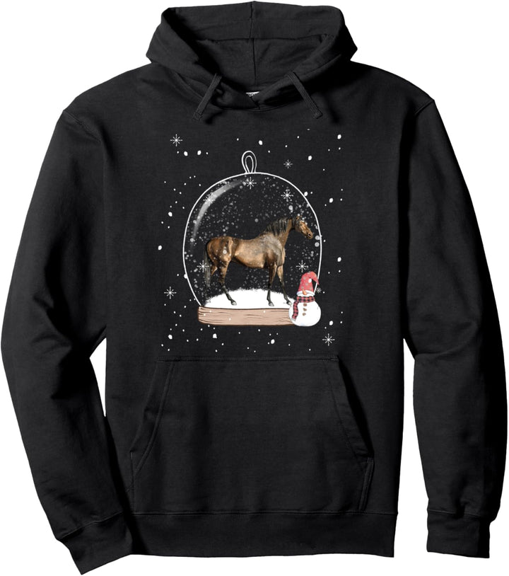 Weihnachten Pferd Schneekugel Pyjama Pullover Hoodie