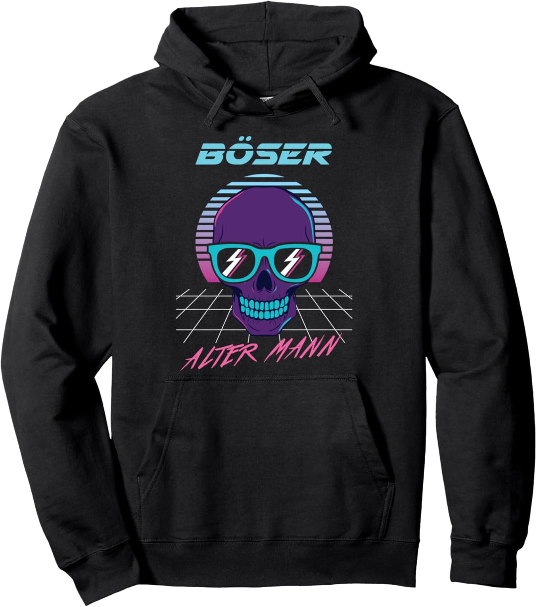 Vaporwave Böser alter Mann Schädel Pullover Hoodie