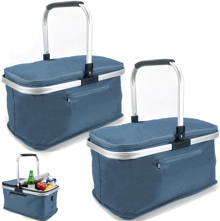2 Stück 24L Einkaufskorb Gross Isolierkorb Kühlkorb Kühltasche Picknickkorb Thermotasche Kühltasche