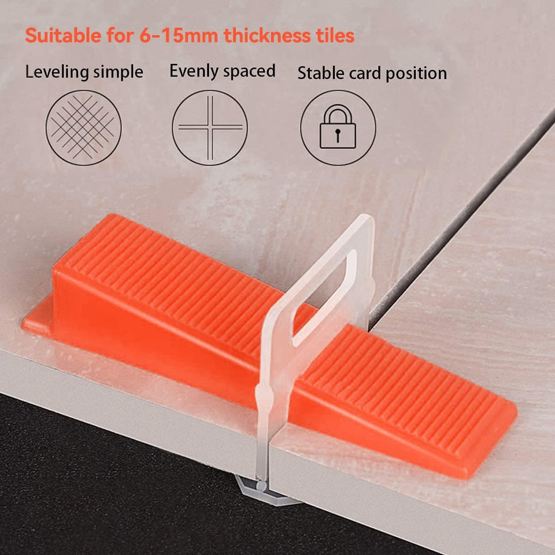 300 Stück Fliesenverlegehilfe, Fliesen nivelliersystem 2mm, Keile Zuglaschen für Fliesen (2mm-Fliese