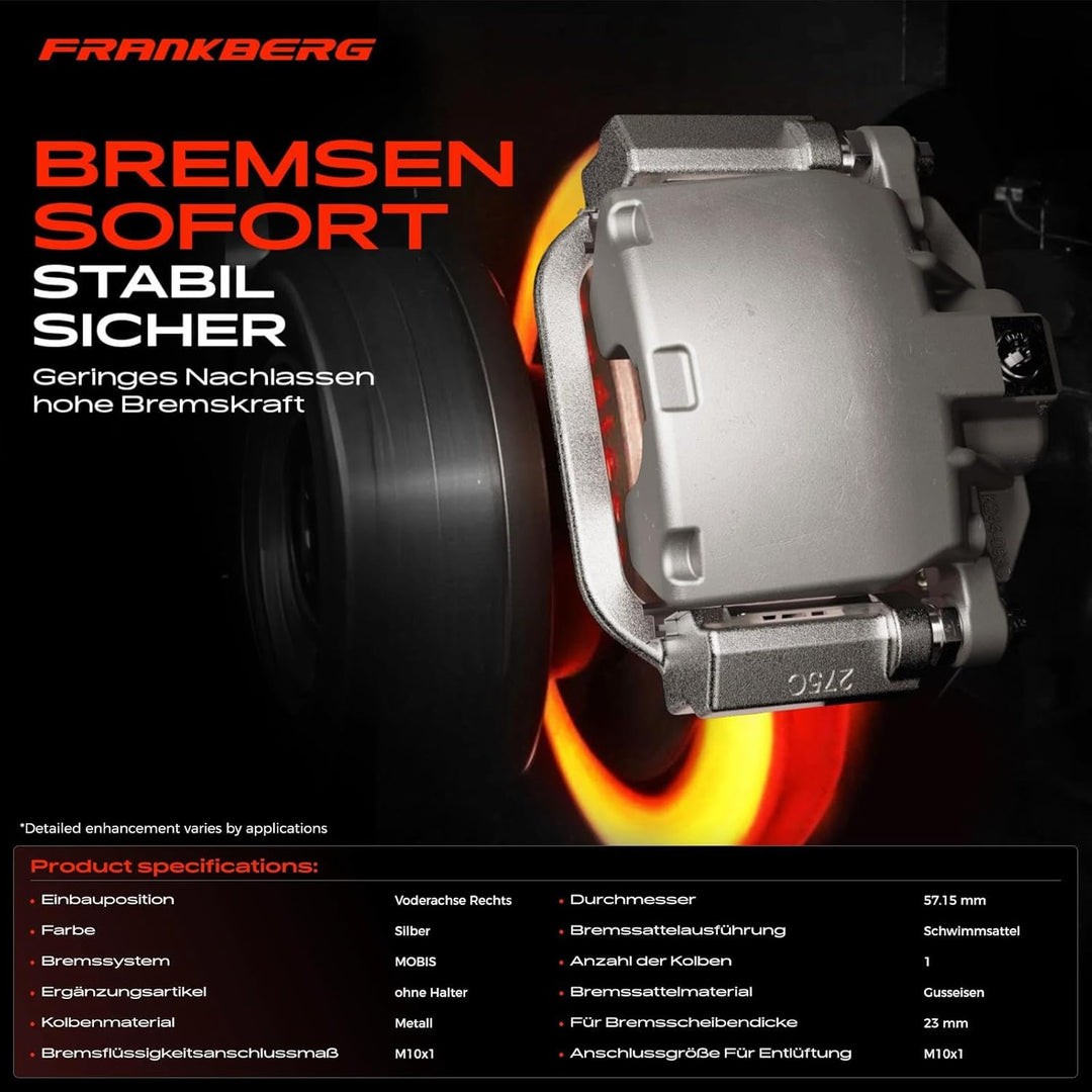 Frankberg Bremssattel Bremszange Vorne Rechts Kompatibel mit i30 GD 1.4L 1.6L 2011-Heute Cee&