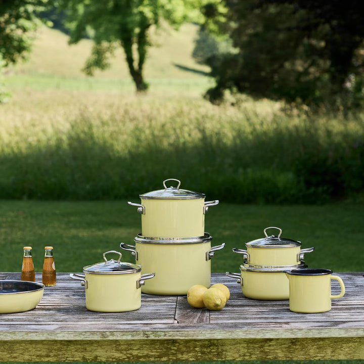 Riess, 0702-002 Fleischtopf mit Glasdeckel 16cm, 2L, NOVELLE PUR, LEMON LBH 25,3x17,5x11,5 Gew. 1,61