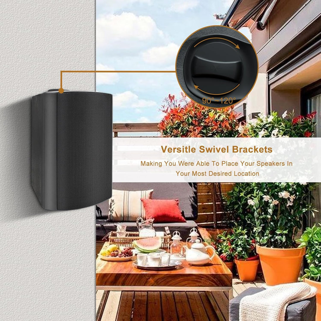 Herdio 4 Zoll Bluetooth Outdoor-Lautsprecher 400 Watt Wasserdicht Aussenlautsprecher für Garten, Ter
