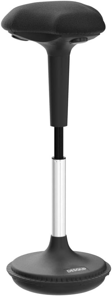 DESQUP® Ergonomischer Sitz- & Stehhocker | Höhenverstellbarer Arbeitshocker & Stehhilfe mit Wipp-, W