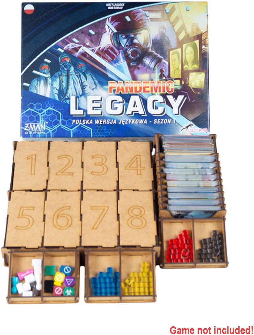 docsmagic.de Organizer Insert for Pandemic Legacy 1 &amp; 2 - Box Einsatz, Pandemic Legacy 1 &amp; 2