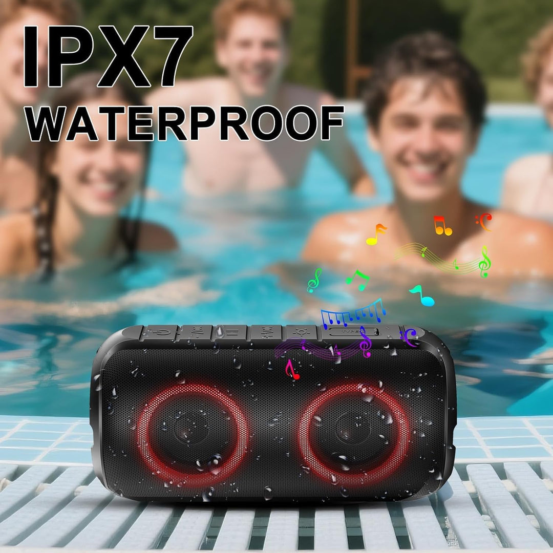 Bluetooth Lautsprecher mit Licht, RGB Blue tooth 5.3 Musikbox Tragbarer Bluetooth Box mit 20W Spitze