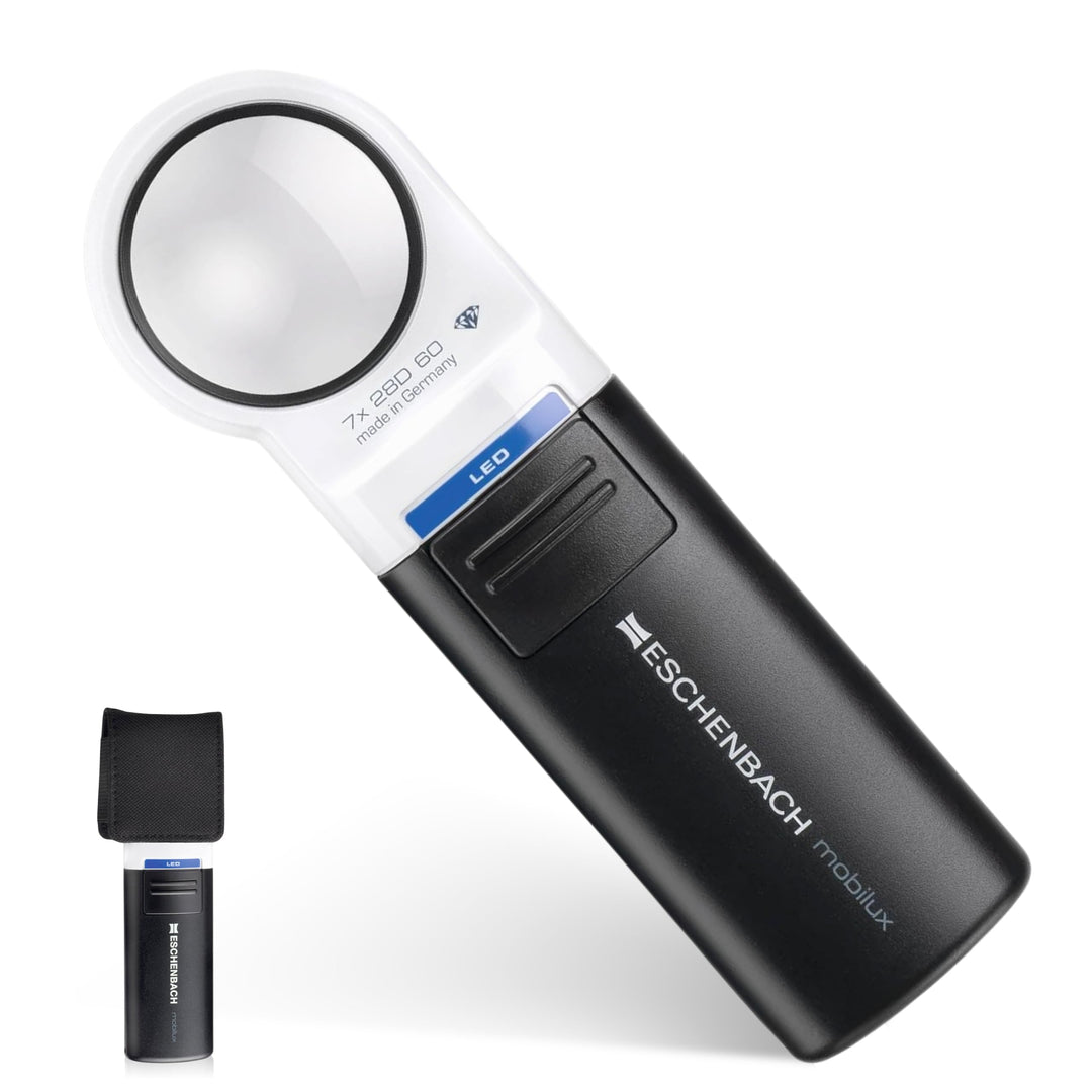 Eschenbach Optik Handlupe mobiluxLED mit LED-Beleuchtung und 7X-Vergrösserung Linsengrösse: (Ø) 35mm