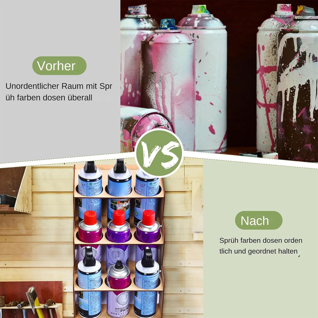 Spray Paint Storage Rack - 2er-Pack Sprühdosen Halterung, Grosser Kapazität Sprühflaschenregal, Wand