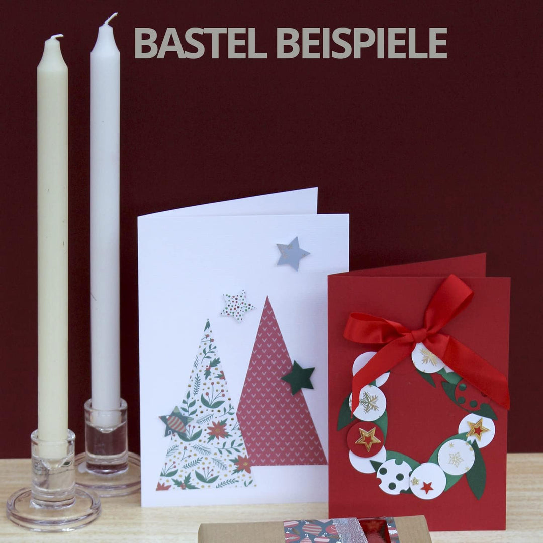 ARTOZ 50x Bastelpapier Bastelkarton - Birkengrün - DIN A4 297 x 210 mm - Edle Egoutteur-Rippung - Ho