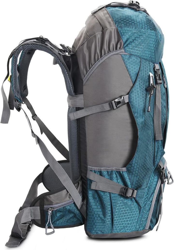 Bseash 60L Wasserdichter leichter Wanderrucksack mit Regenschutz, Outdoor Sport Tagesrucksack Multif