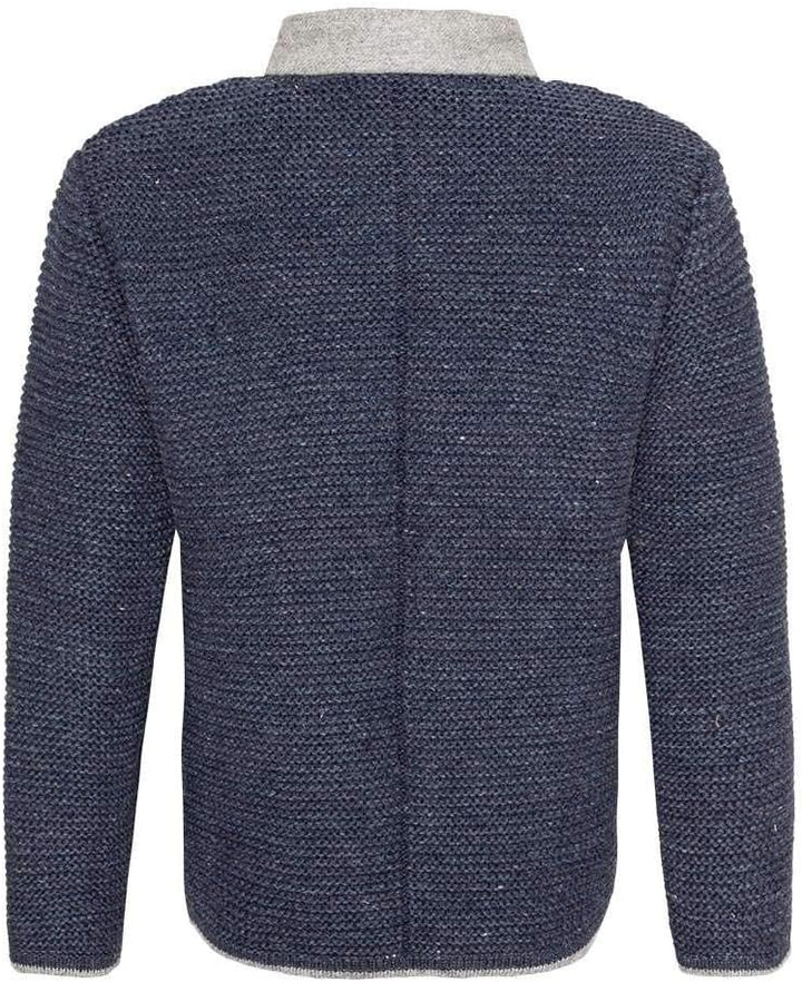 Isar-Trachten Jungen Kinder Strick-Jacke Jeansblau grau, Jeans, 104