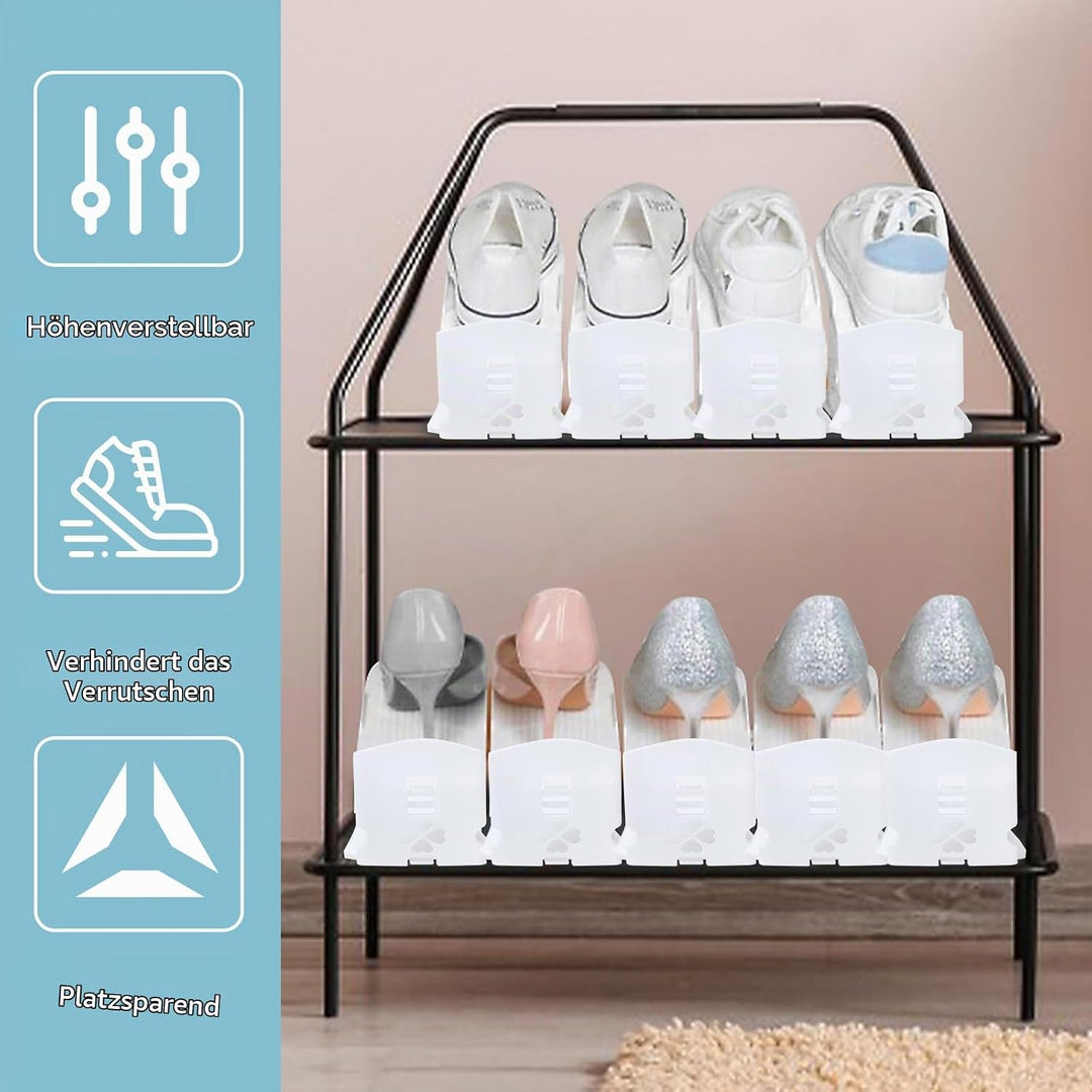 Einstellbare Schuhregale-20er Pack,Doppelschicht Schuhstapler,Schuhstapler/Schuhhalter Set,Platzspar