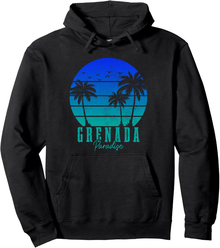 Grenada Vintage Surfer Palmen Karibik Souvenir Pullover Hoodie