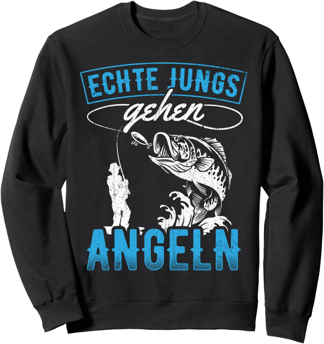 Echte Jungs gehen Angeln - Angler Fischer Kinder Jungen Sweatshirt