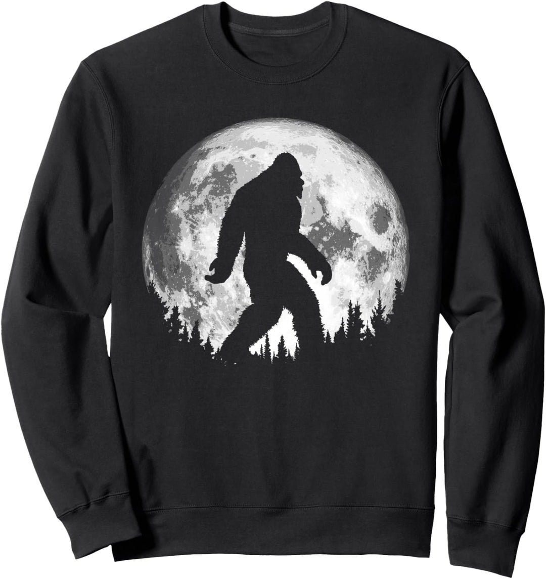Bigfoot Night Stroll! Cool Full Moon &amp; Trees Sasquatch Sweatshirt