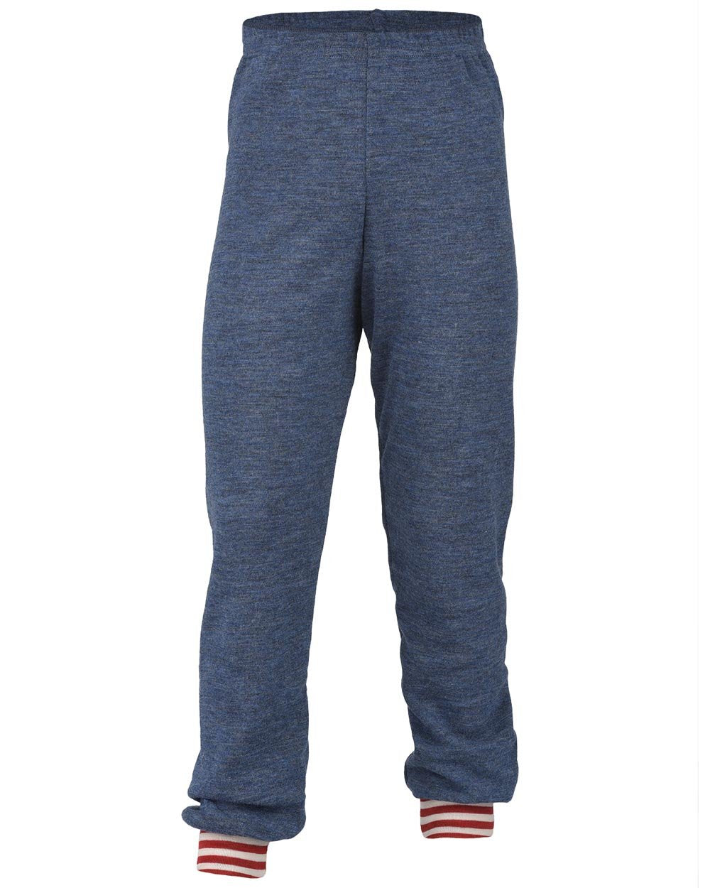 Kinder Hose/Lange Unterhose, 100% Wolle (kbT), Blau Melange