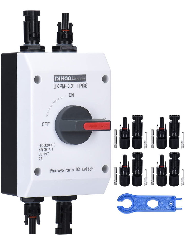 DIHOOL DC Trennschalter Leistungsschalter IP65 Wasserdicht 32a 1200V PV Combiner Box For Solaranlage