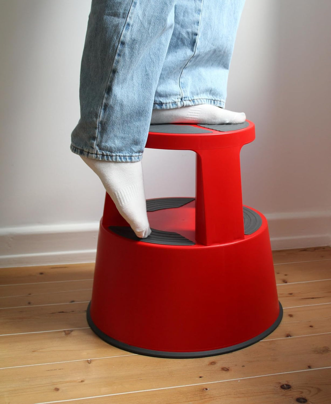 WEDO Rollhocker Super Step – robuster Tritthocker aus bruchfestem Kunststoff, TÜV/GS-geprüft nach EU