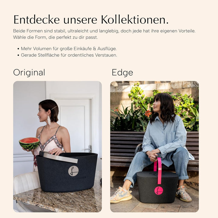 LIEBLINGSKORB Original Black Türkis - inkl. Deckel, Einlegeboden und Transportring - ultraleichter,