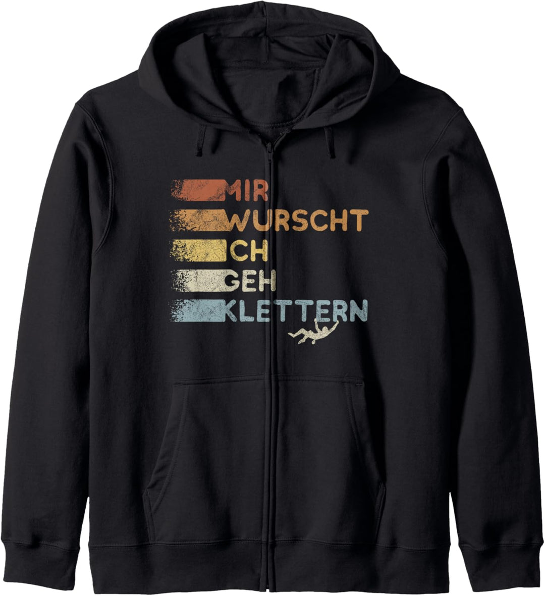 Retro Style Kletterer Mir Wurscht Ich geh Klettern Kapuzenjacke