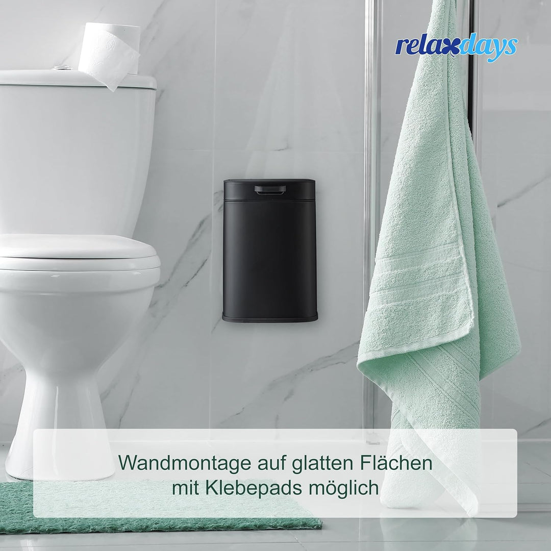Relaxdays Küchenmülleimer 5 L, hängender Biomüllbehälter, Inneneimer, Aufhängung &amp; Klebepads, Türmül