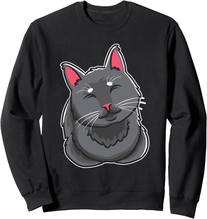 Lächelnde Katze Süsses glückliches Kätzchen Sweatshirt