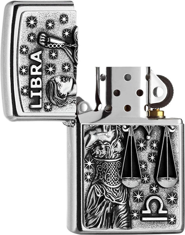 Zippo 2006502 PL 207 Libra Tierkr. V19 Feuerzeug, Messing, Design, 5,83,81,2