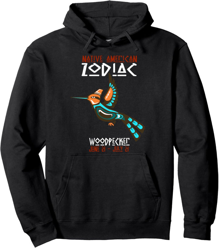 Native American Woodpecker Astrologisches Zeichen Indian Zod Pullover Hoodie