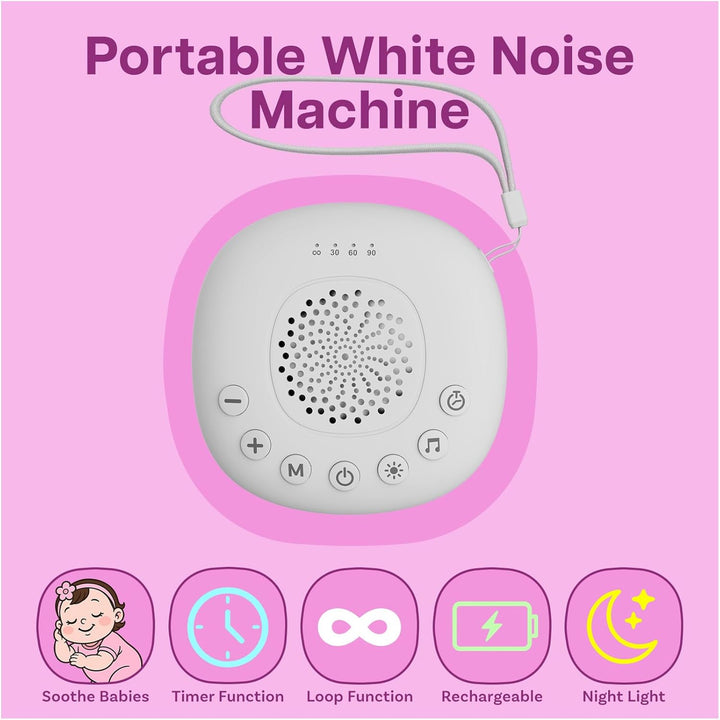 White Noise Machine mit Licht von MMOBIEL – mit 20 beruhigenden Klängen, Timer & USB-C - Kompakte Ei