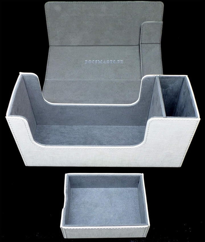docsmagic.de Premium Magnetic Tray Long Box White Small + 2 Flip Boxes - Weiss Small + 2 Flip Boxes