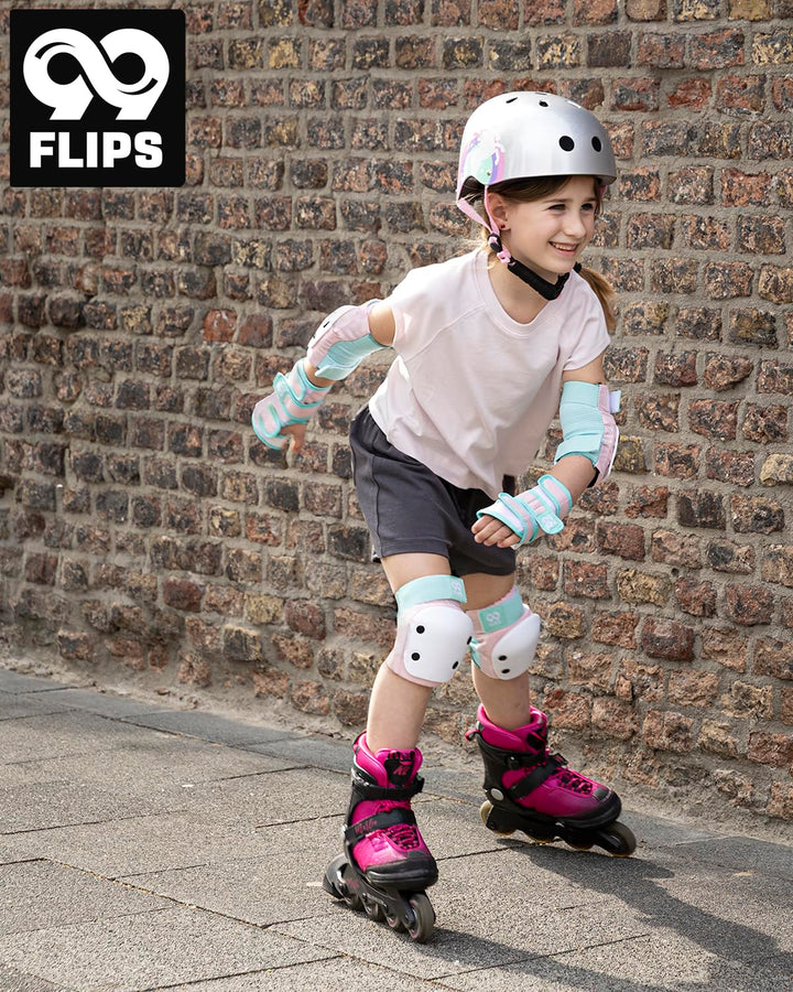 99FLIPS Schoner Inliner Kinder Knieschoner Kinder - Inliner Schoner Set - Schutzausrüstung - Knie un