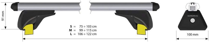 NORDRIVE N15056 Dachträger, 1 Paar