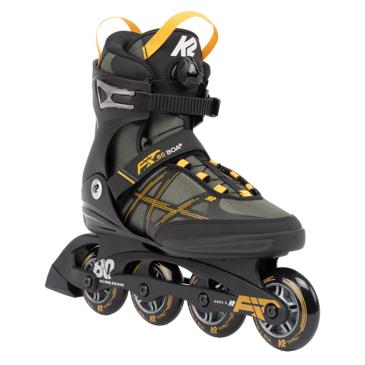 K2 Herren F.i.t. 80 Boa, Grey-Mustard Inline Skates EU: 44 (UK: 9.5 / US: 10.5) grey - mustard, EU: