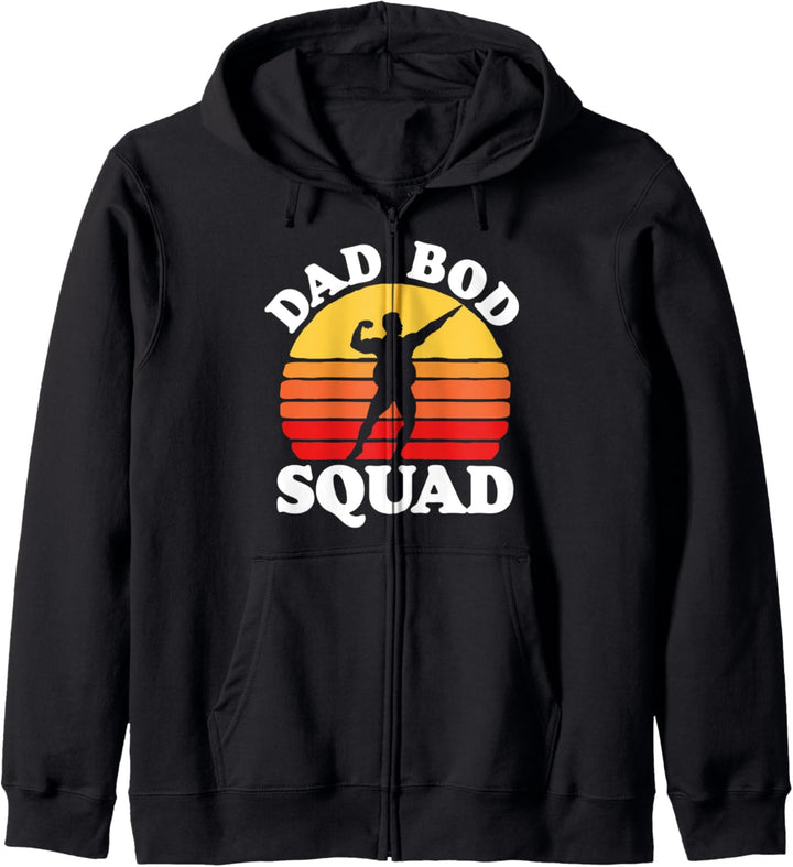 Dad Bod Squad! Funny Posing Fathers Day Vintage Sunset 80s Kapuzenjacke